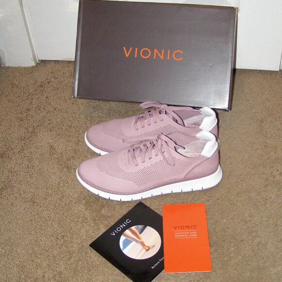 VIONIC size 8.5 Mauve leather sneakers - Picture 2 of 16